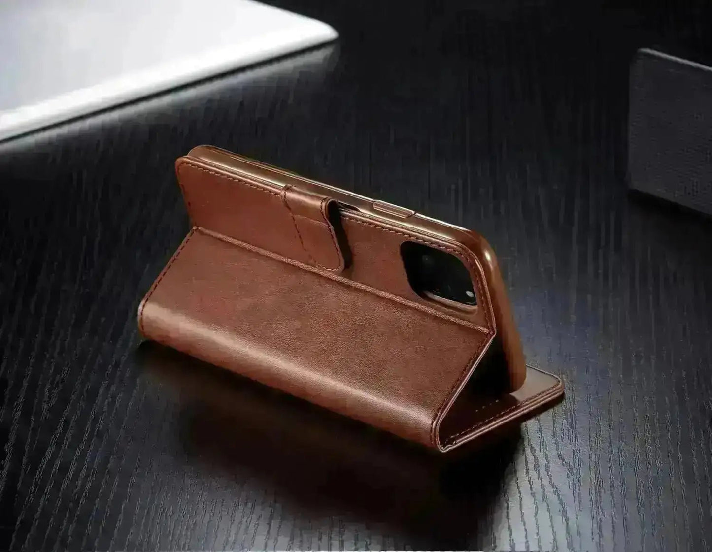 Leder Hülle für iPhone Luxury Flip Cover Smartphonehülle iCovo